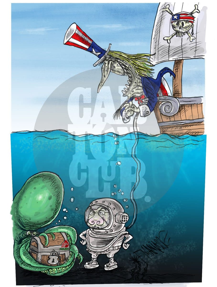 En espera, cartón de Manjarrez
