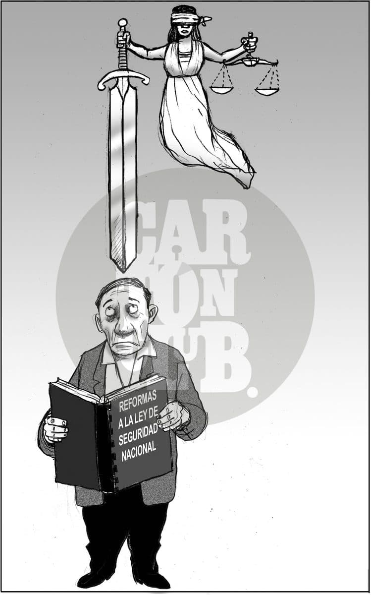 Espada de damocles, cartón de El Fisgón