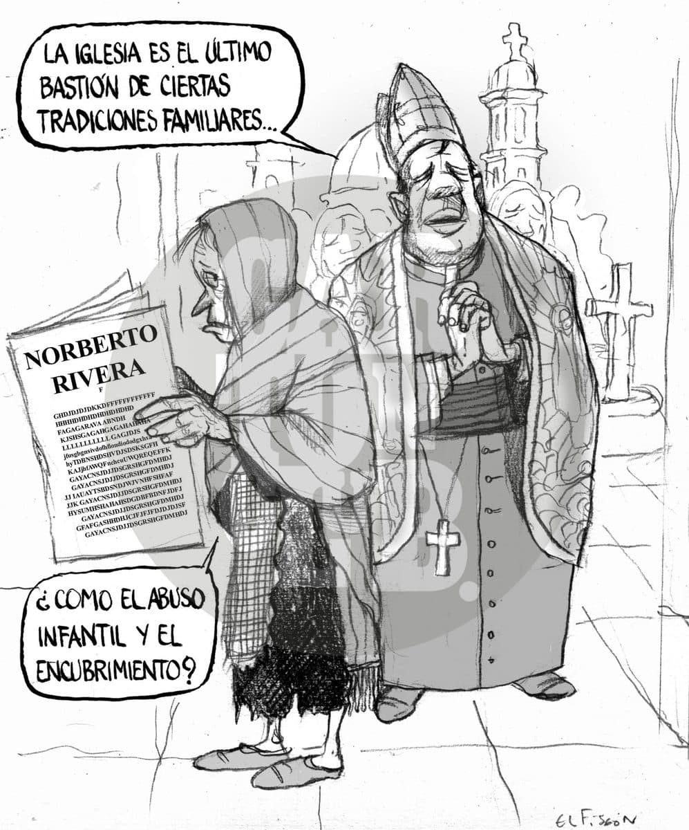 Familia enferma, cartón de El Fisgón