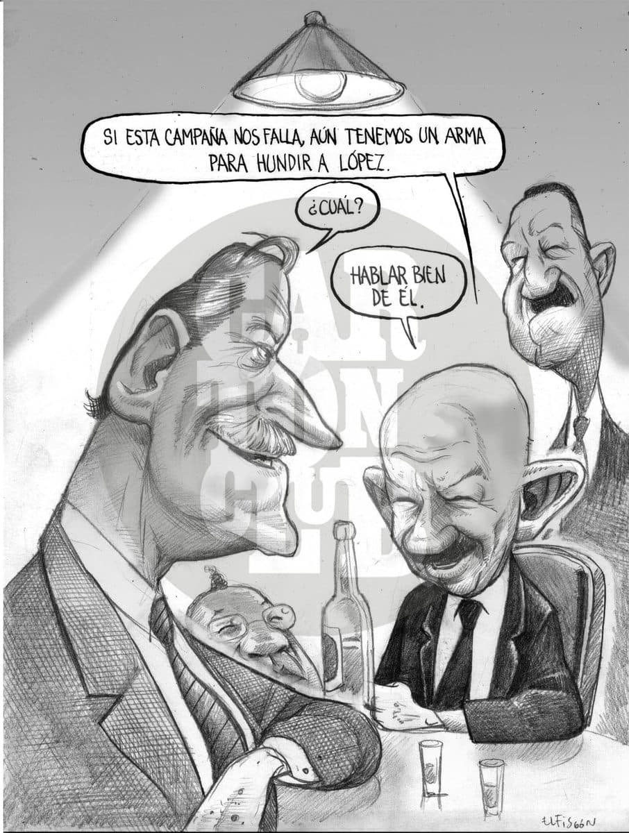 Frente contra AMLO, cartón de El Fisgón