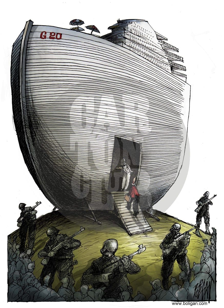 G-20, cartón de Ángel Boligán