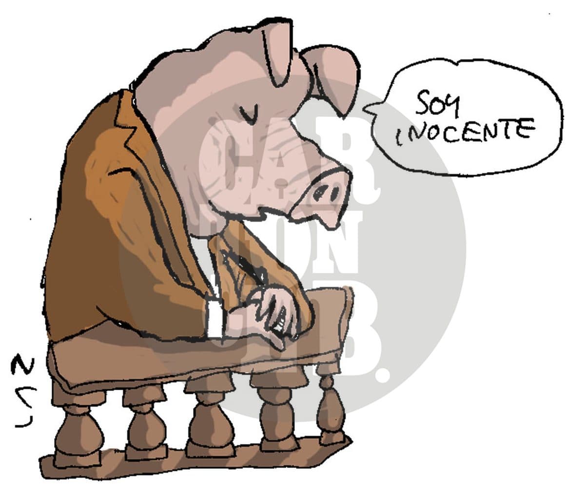 gripe porcina, cartón de Laz