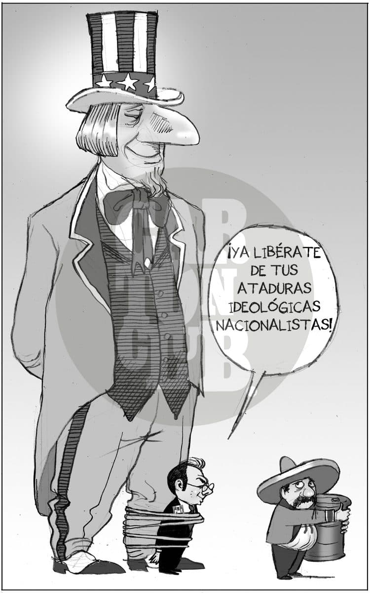 Hablo Videgaray, cartón de El Fisgón