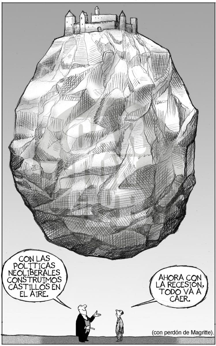 Historia económica reciente, cartón de El Fisgón