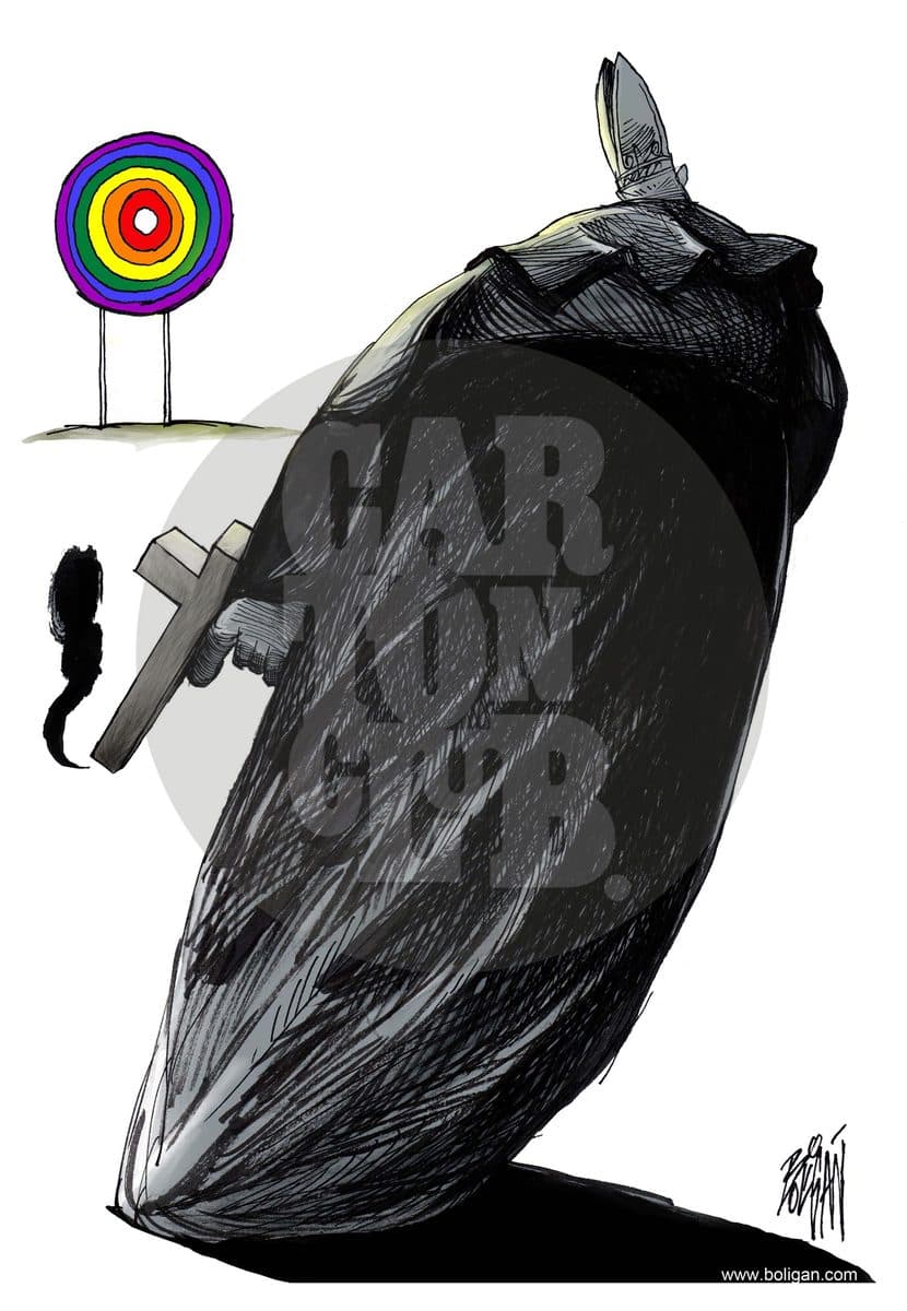 Homofobia, cartón de Ángel Boligán