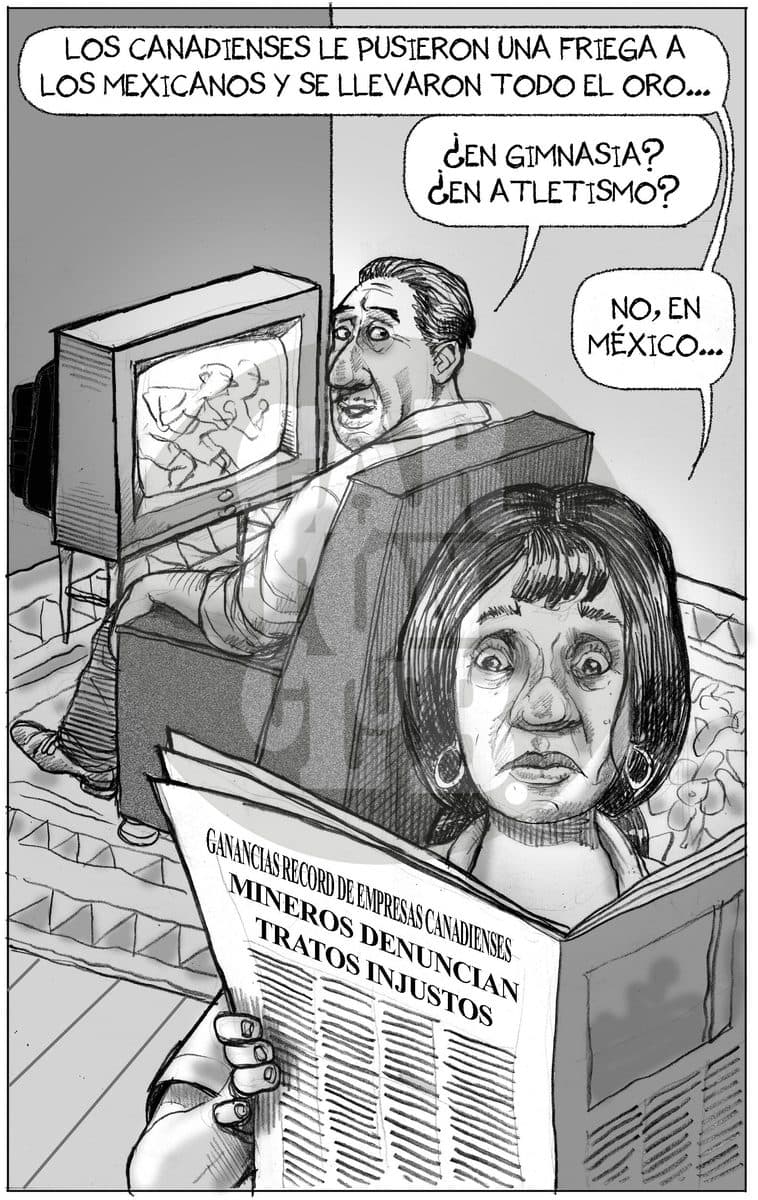 Injusta Olimpica, cartón de El Fisgón