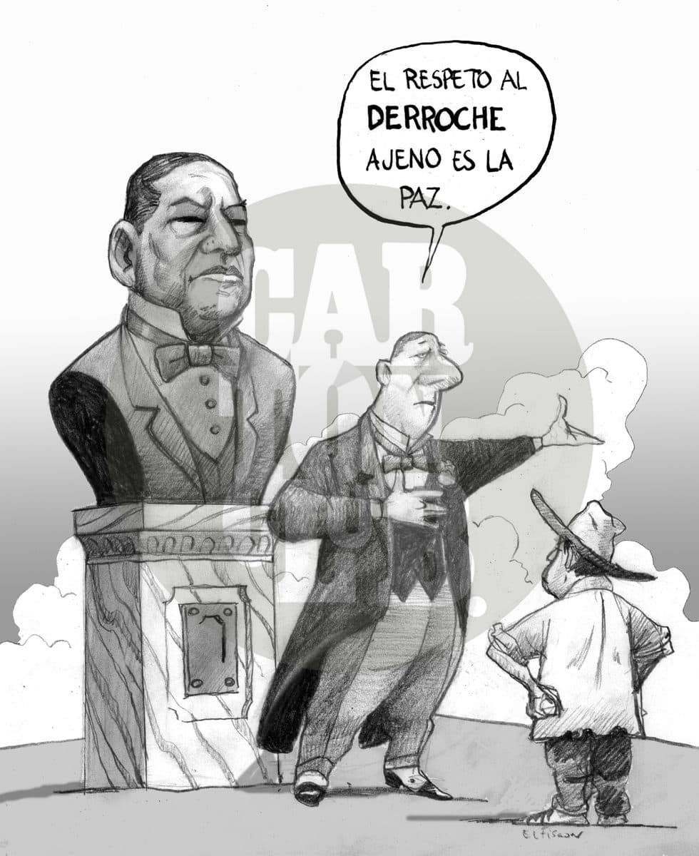 Juarismo neoliberal, cartón de El Fisgón