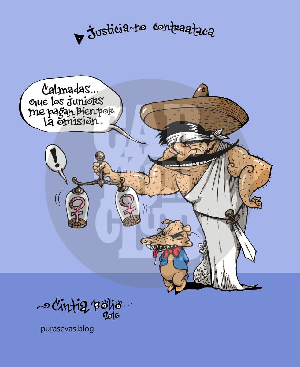 Justicia-no contraataca, cartón de Cintia Bolio