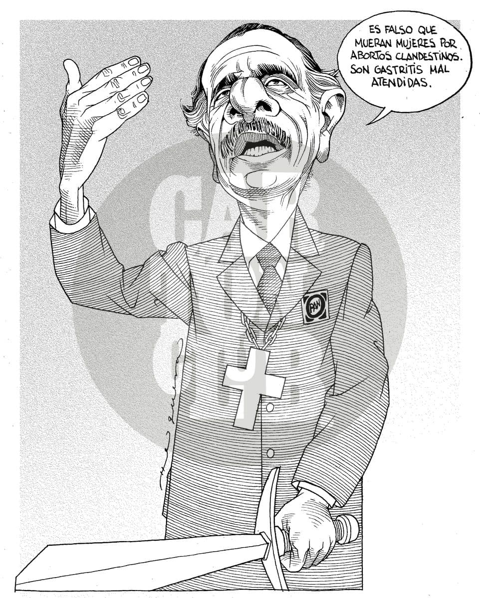 La teoria divina, cartón de Helguera