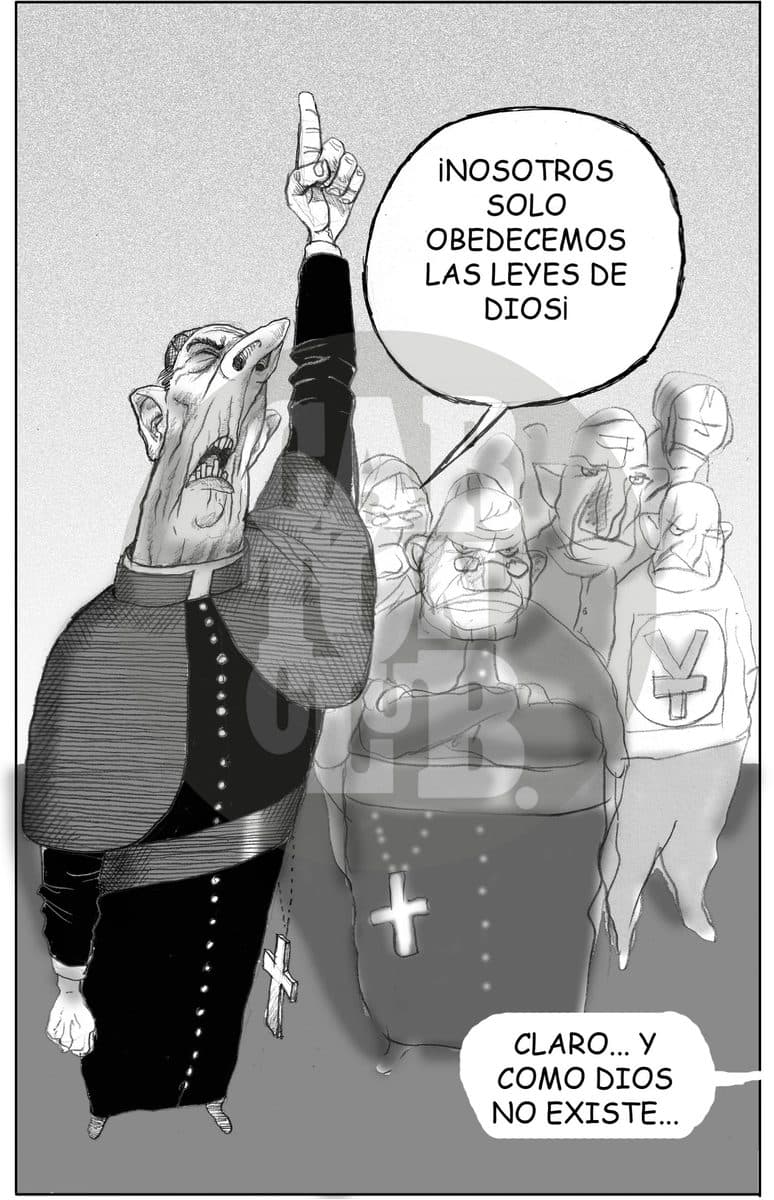 Las leyes del Clero, cartón de El Fisgón