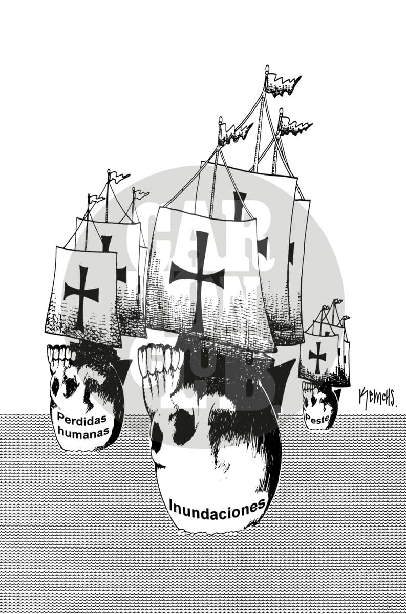 Las tres calaveras, cartón de Kemchs