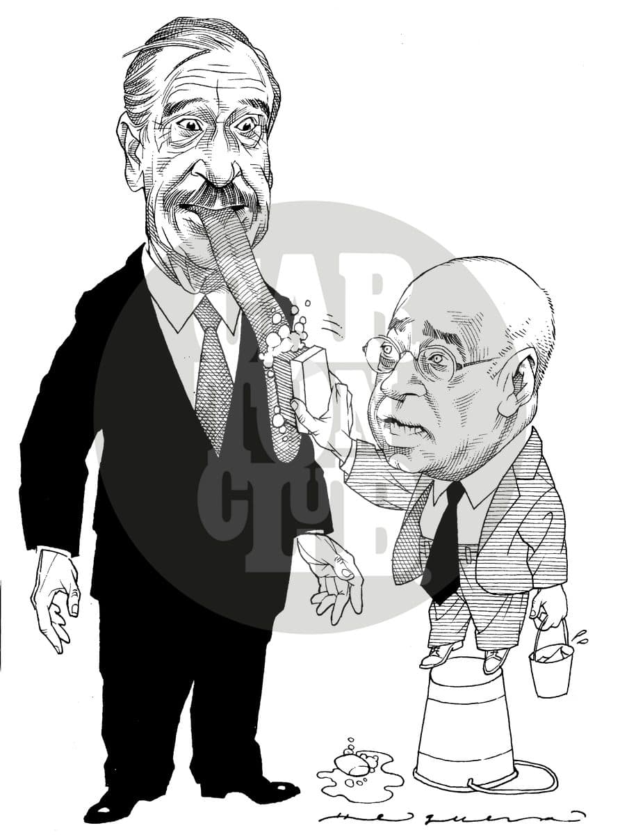 Lavadora de dos patas, cartón de Helguera