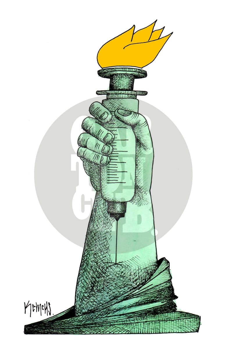 Libertad en Nueva York, cartón de Kemchs