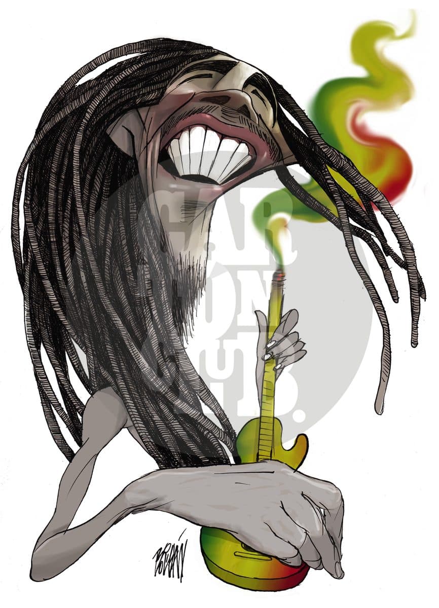 Los 70 de BOB MARLEY, cartón de Ángel Boligán