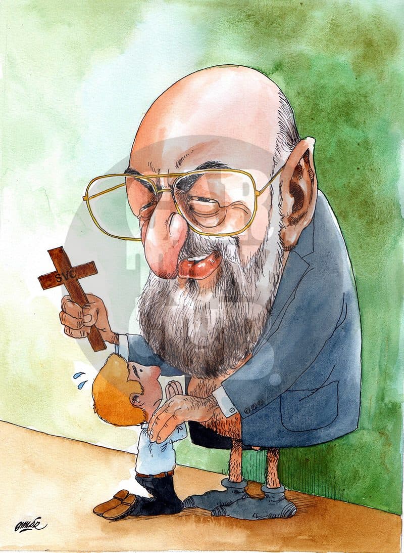 Luis Fernando Figari, cartón de Omar Zevallos