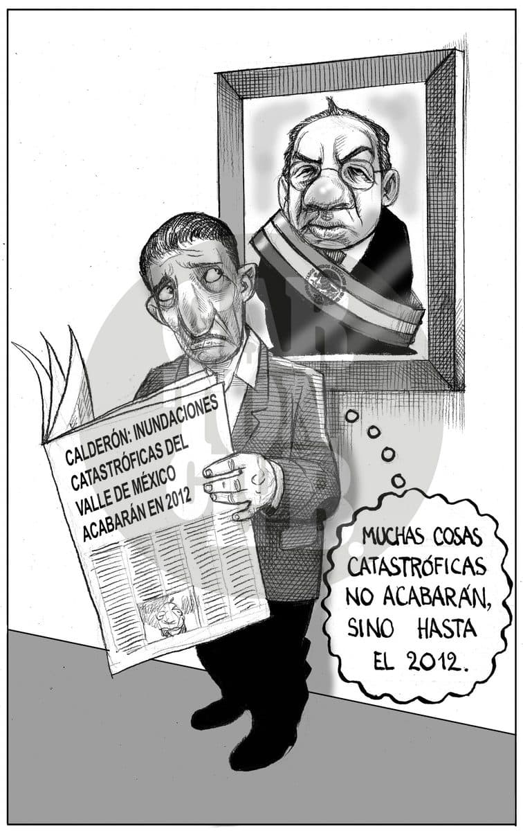Malosaugurios, cartón de El Fisgón