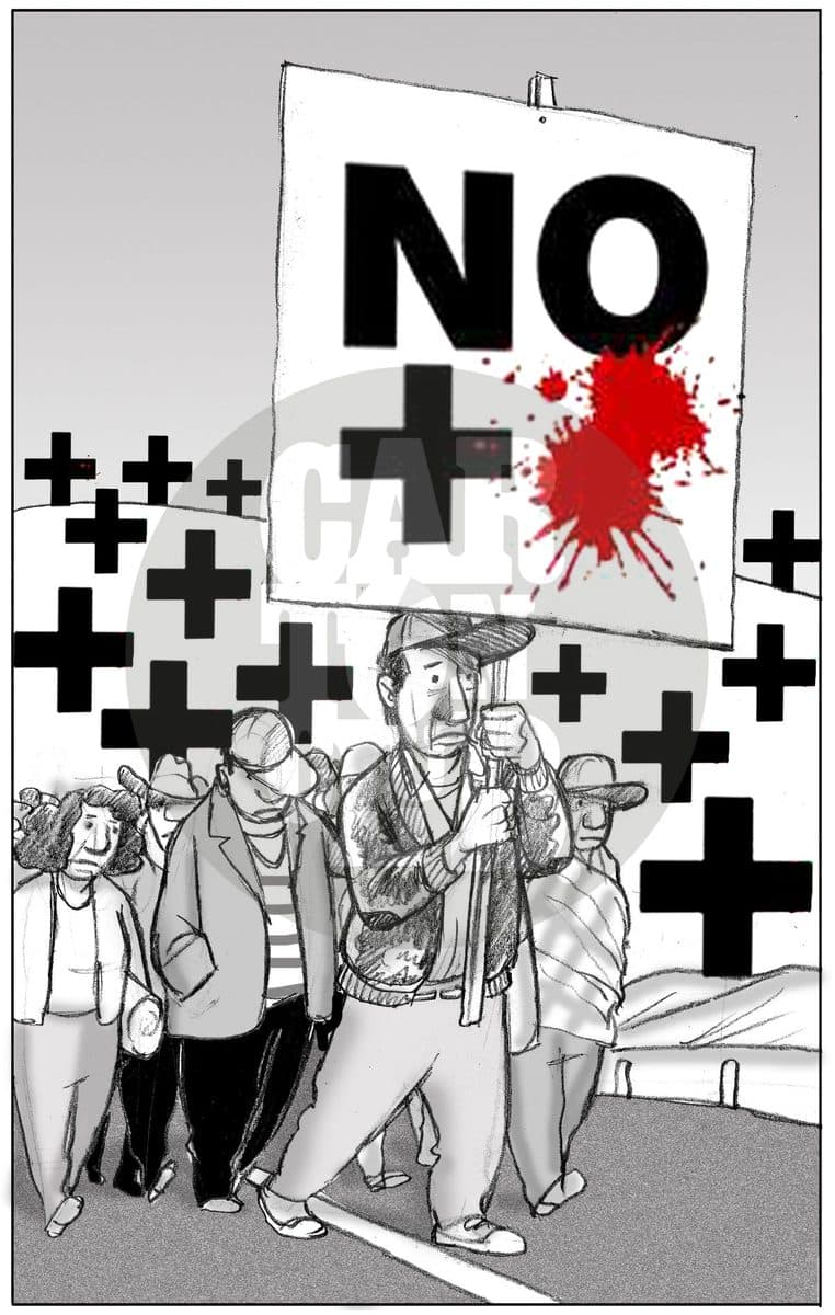 Marcha Nacional, cartón de El Fisgón