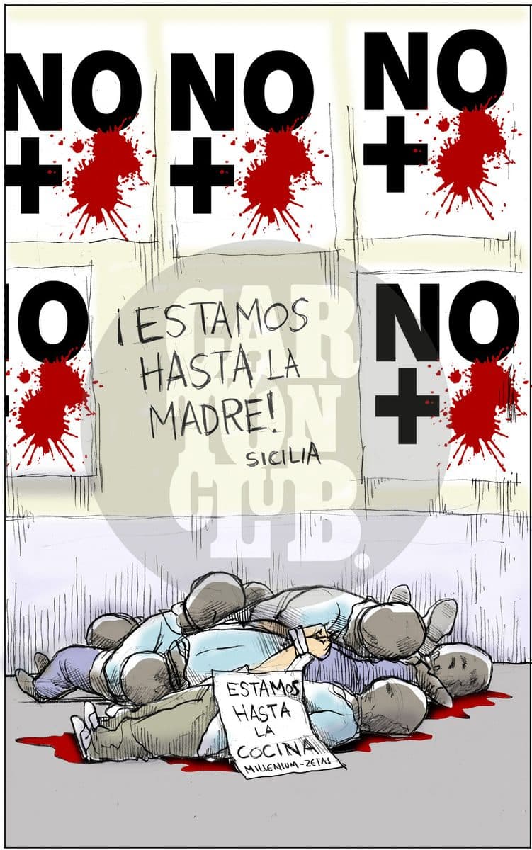 Mensajes cruzados, cartón de El Fisgón