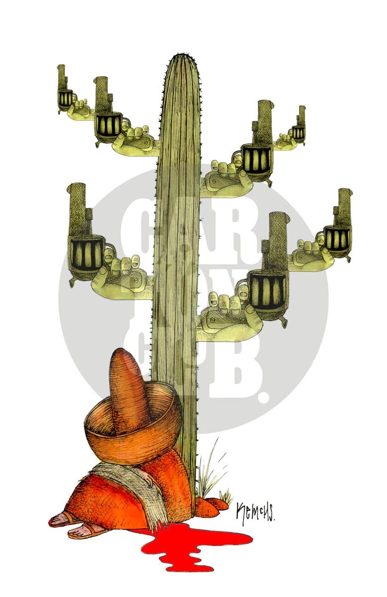 México incendiario, cartón de Kemchs
