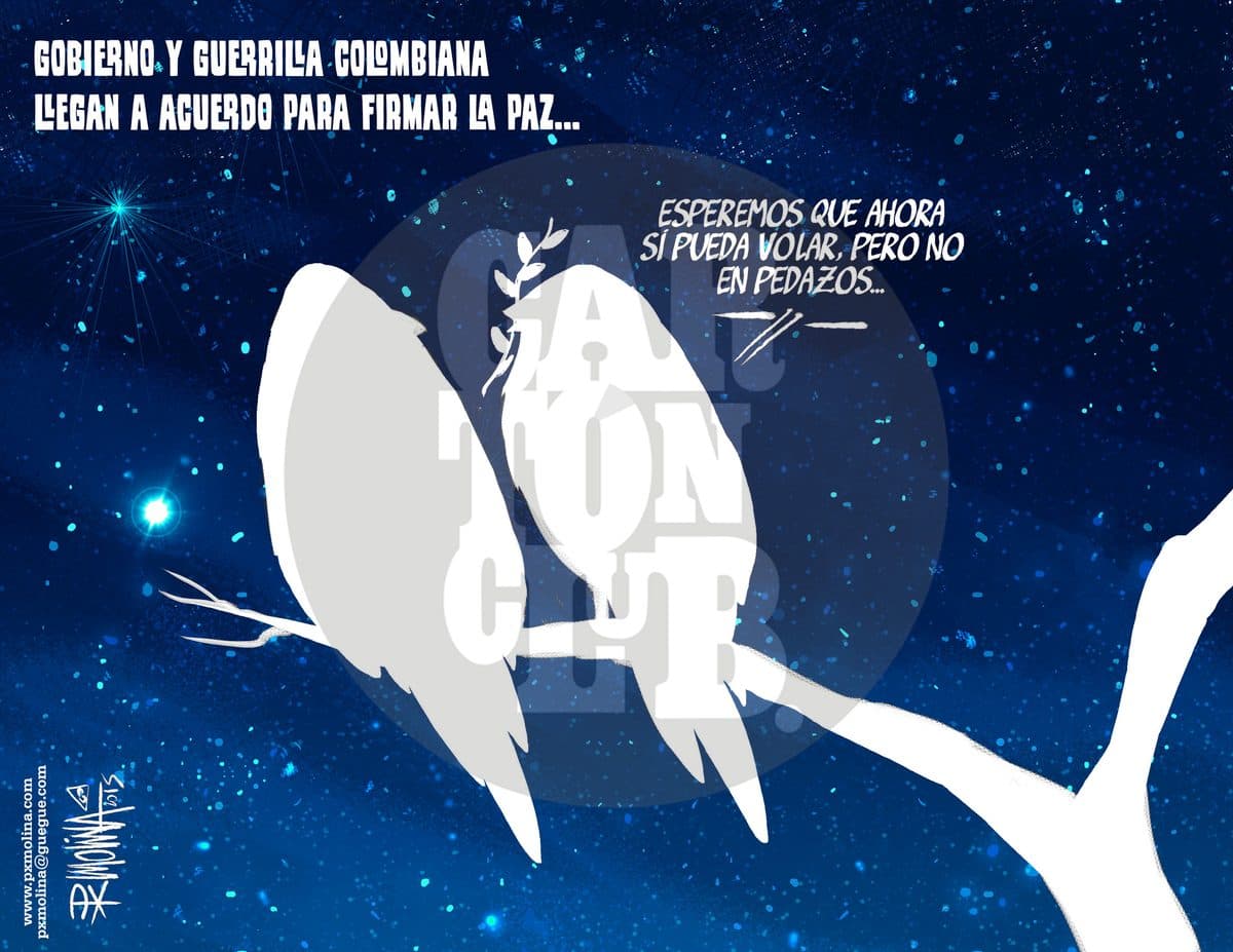 Noticias desde Colombia..., cartón de PxMolina