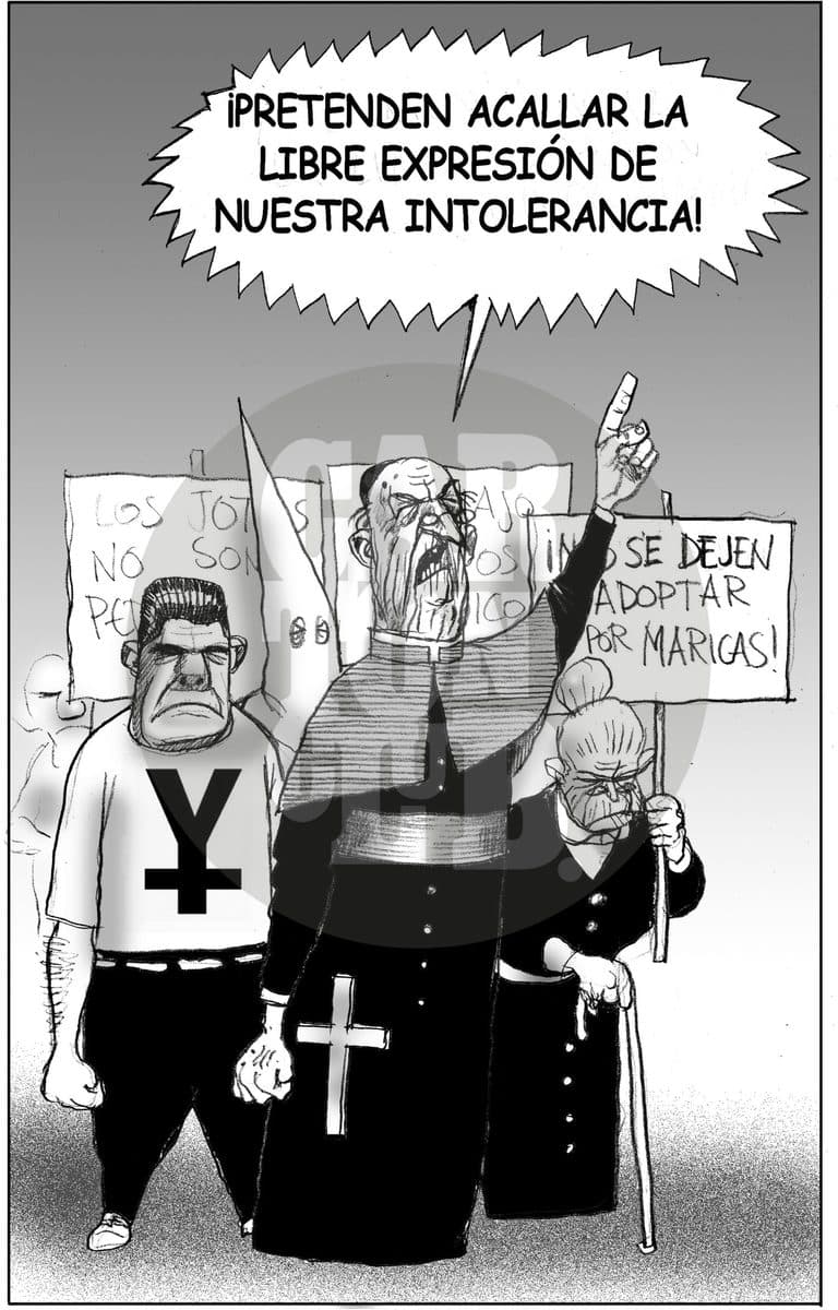 Paladines de la Libertad, cartón de El Fisgón