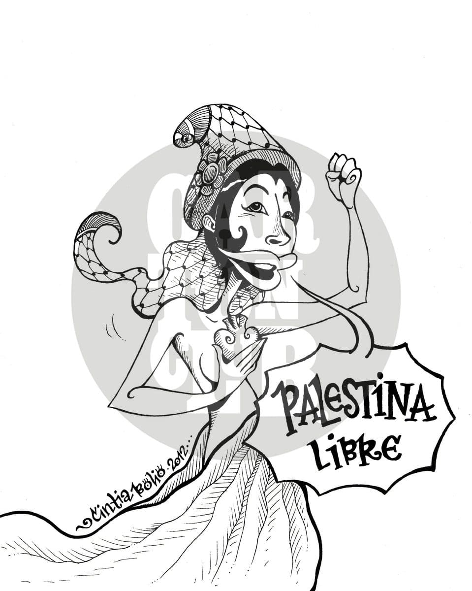Palestina libre 1, cartón de Cintia Bolio