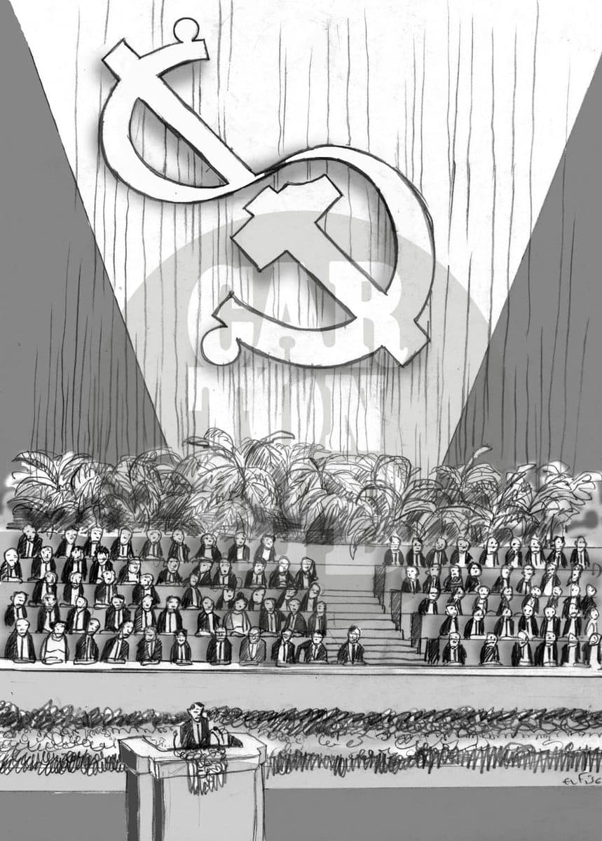Partido comunista chino de hoy, cartón de El Fisgón