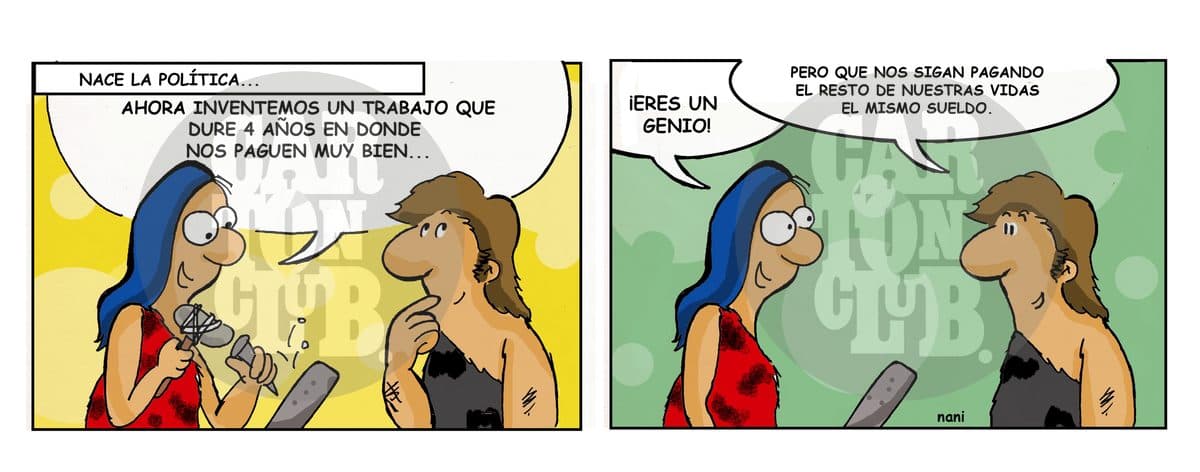 Política, parejas, mujeres, cartón de Nani