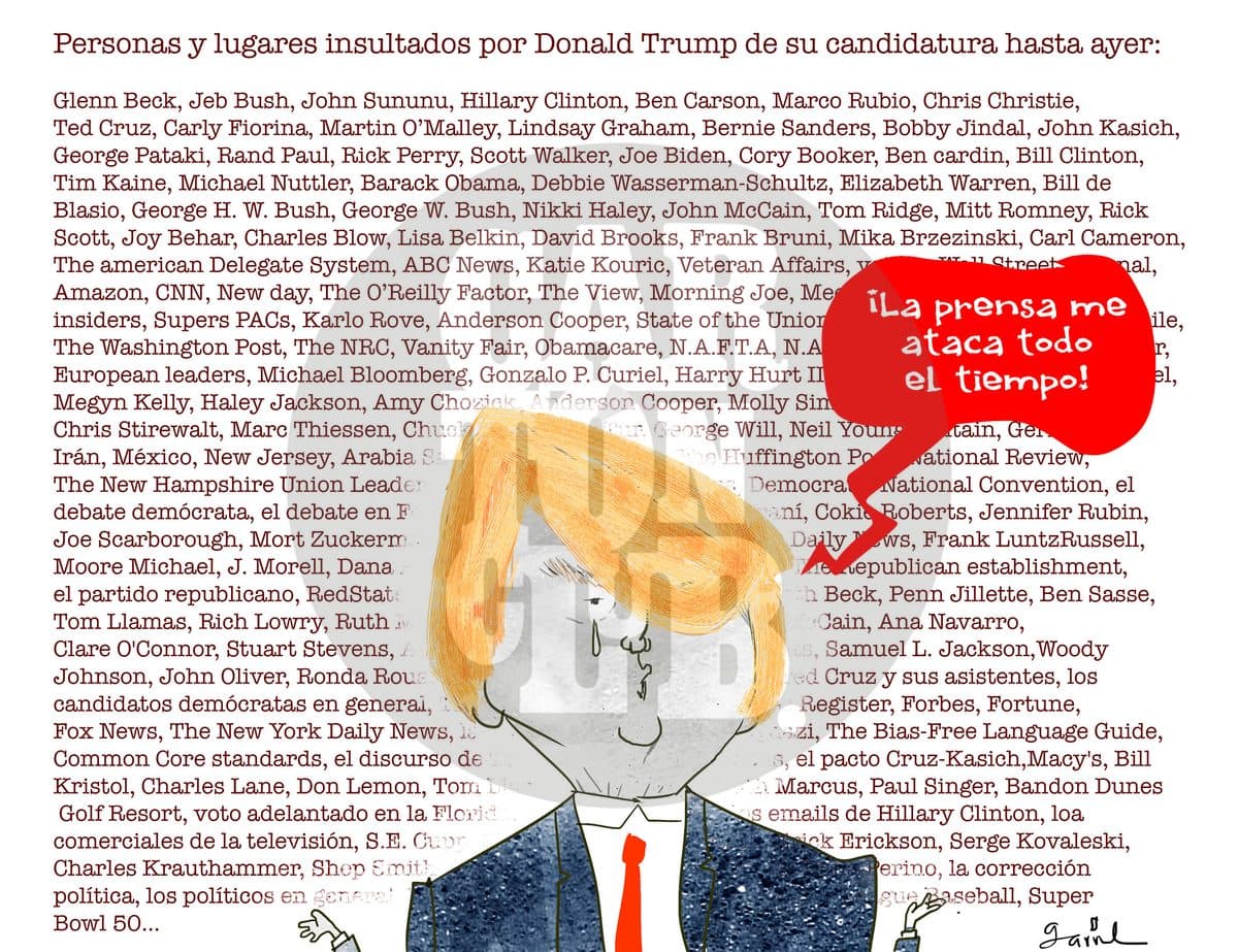 Prensa Trump, cartón de Garrincha
