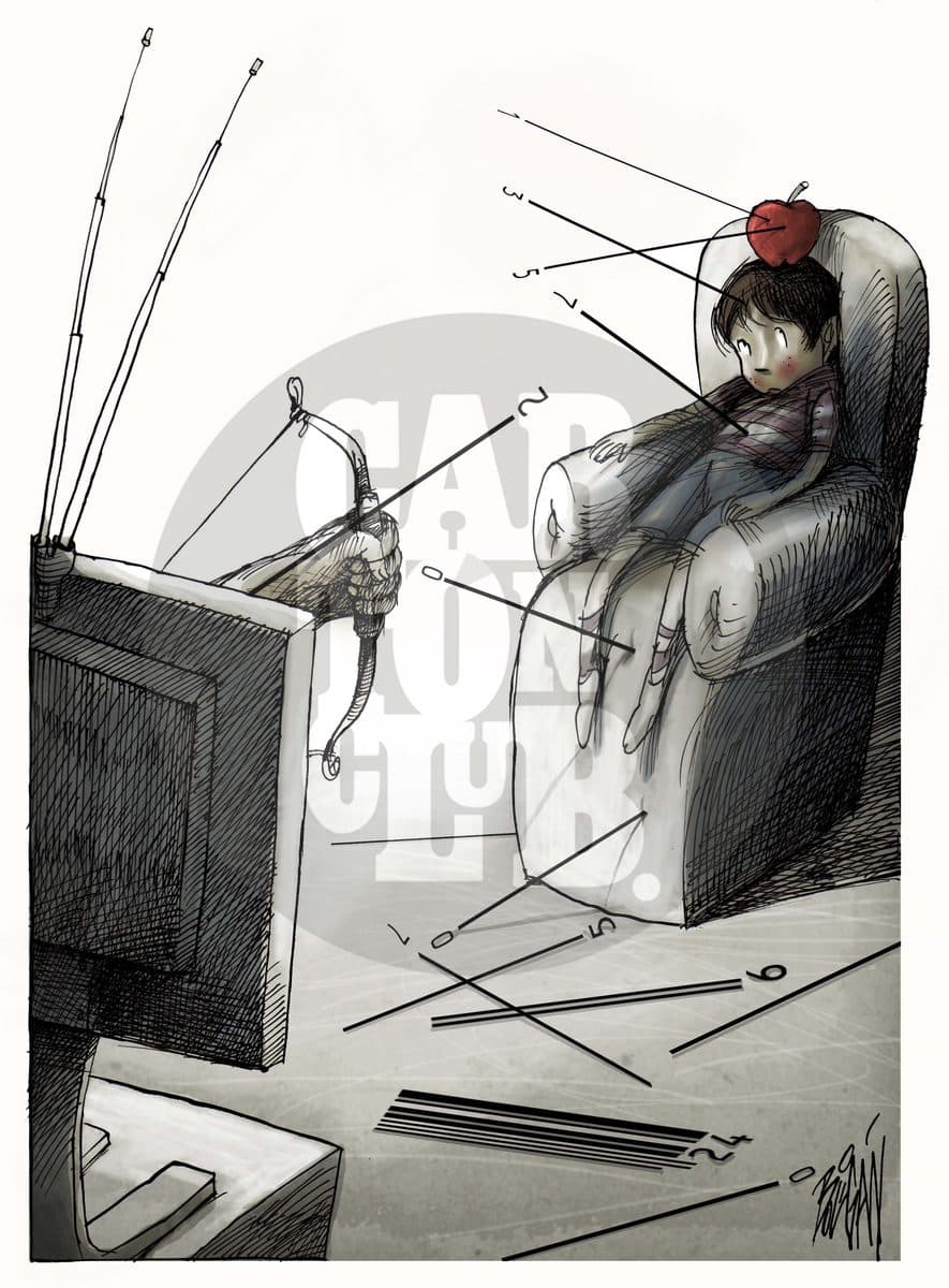 Publicidad infantil, cartón de Ángel Boligán