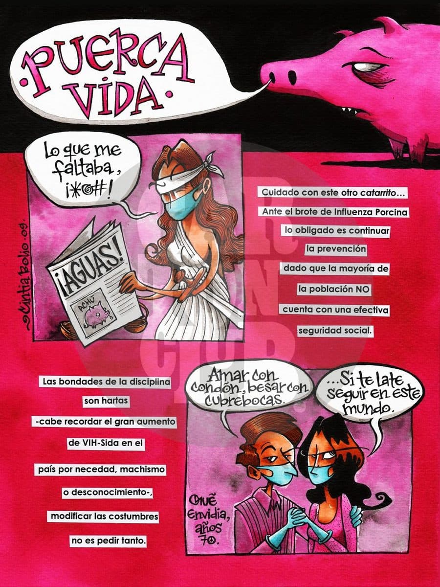 Puerca Vida 1, cartón de Cintia Bolio