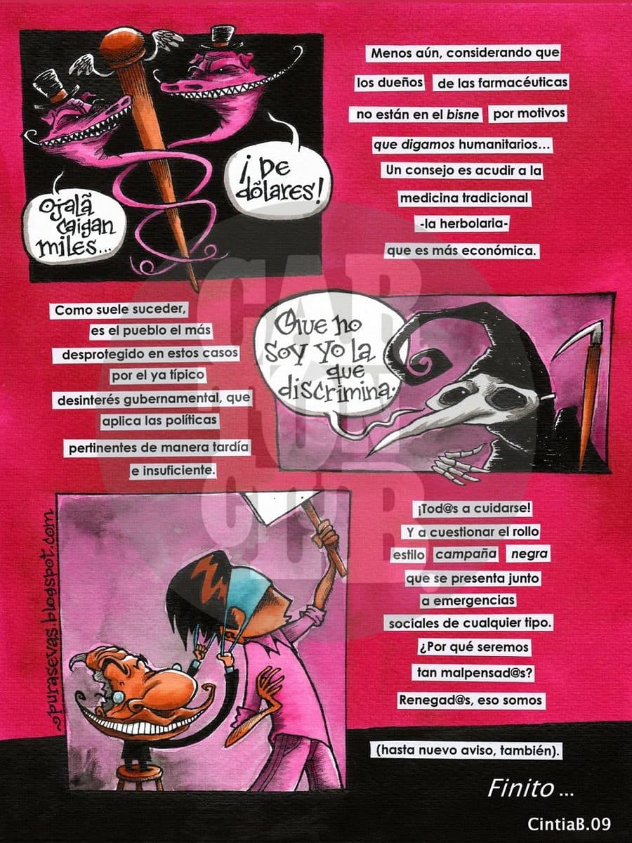 Puerca Vida 2, cartón de Cintia Bolio