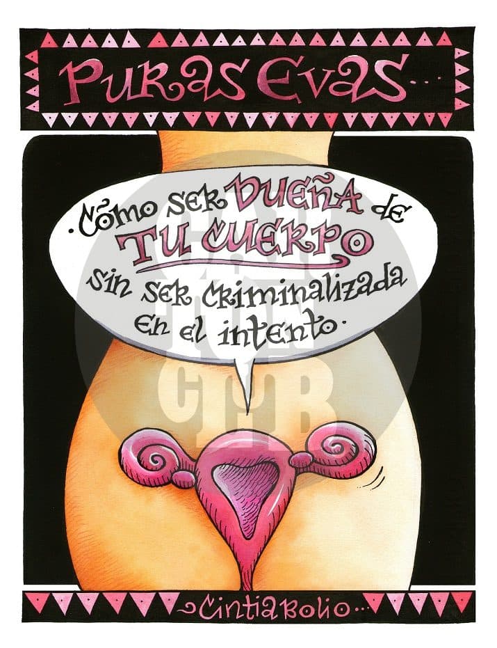 Puras Evas: Cómo ser dueña - portada, cartón de Cintia Bolio