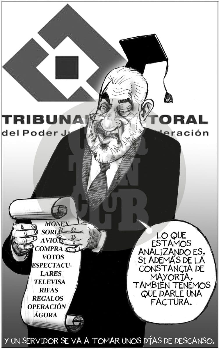 Revision de Gastos, cartón de El Fisgón