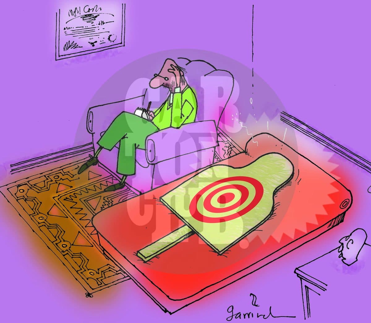 sicoanalista de paz, cartón de Garrincha