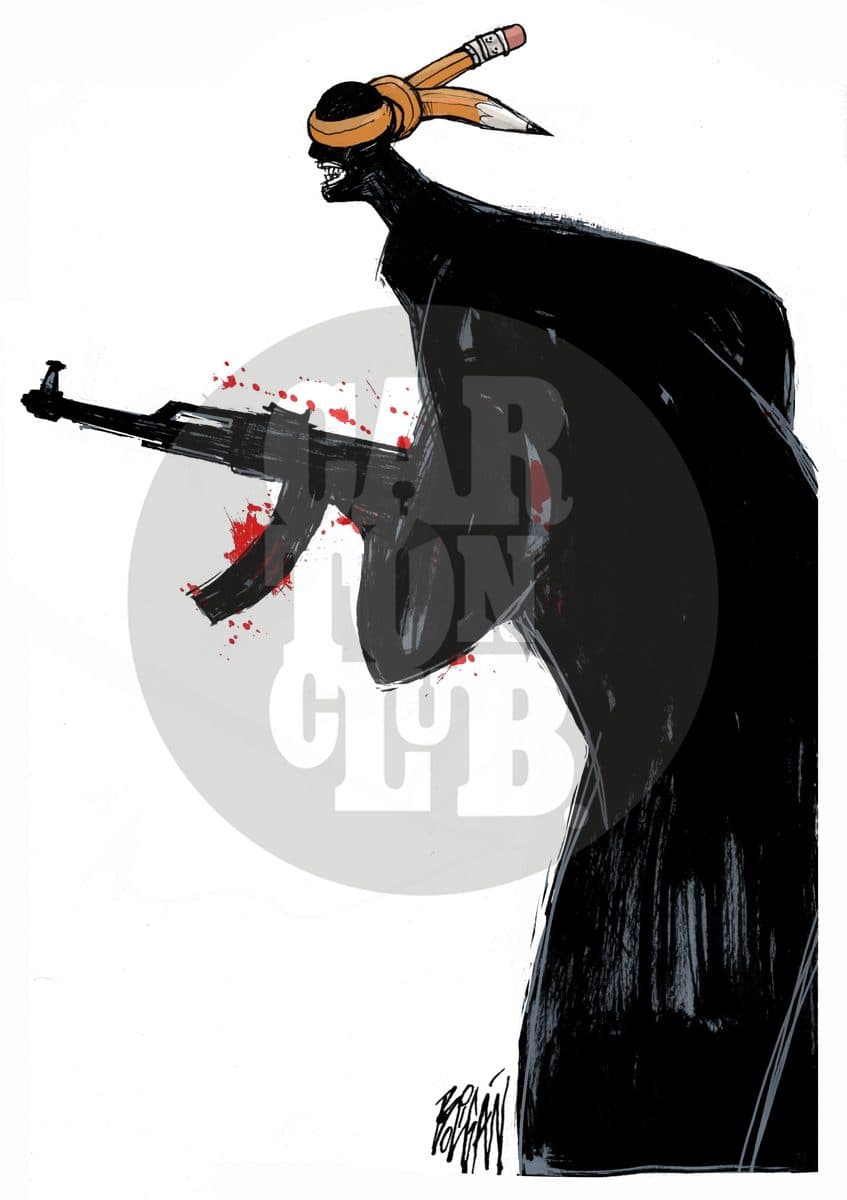 Terrorismo ciego, cartón de Ángel Boligán