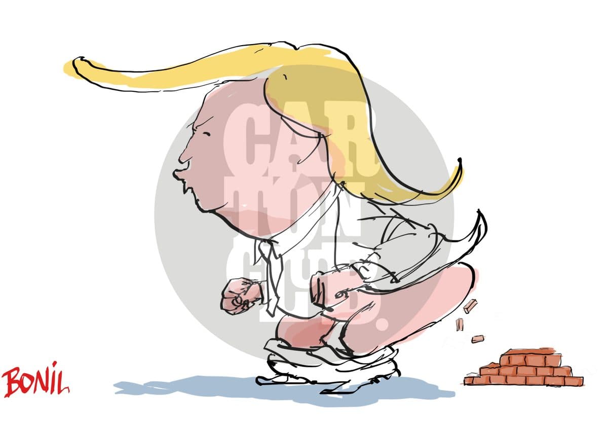 Trump Bricks, cartón de Bonil