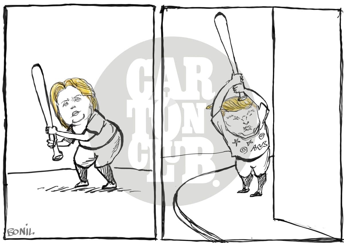 Trump Hillary, cartón de Bonil