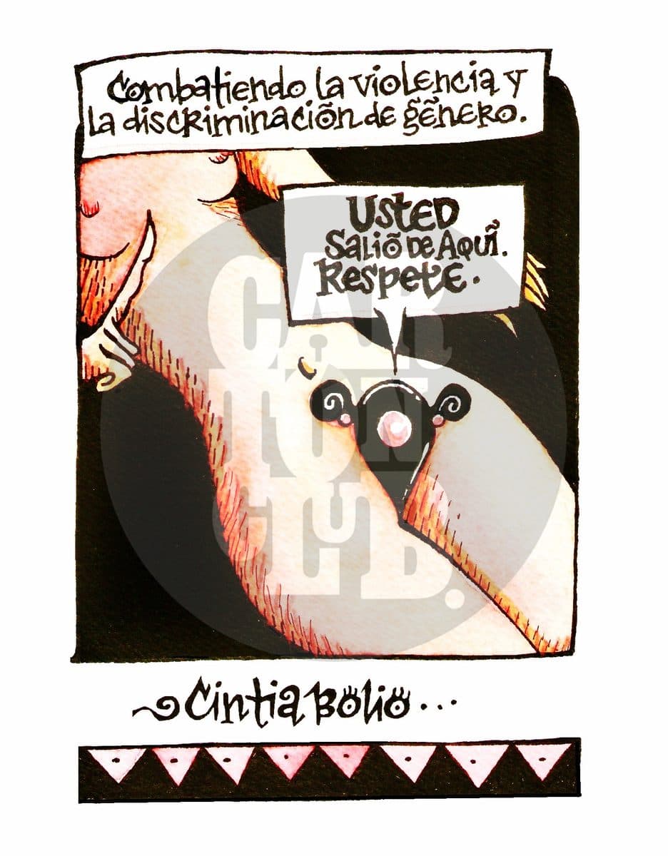 Usted salió de aquí, cartón de Cintia Bolio