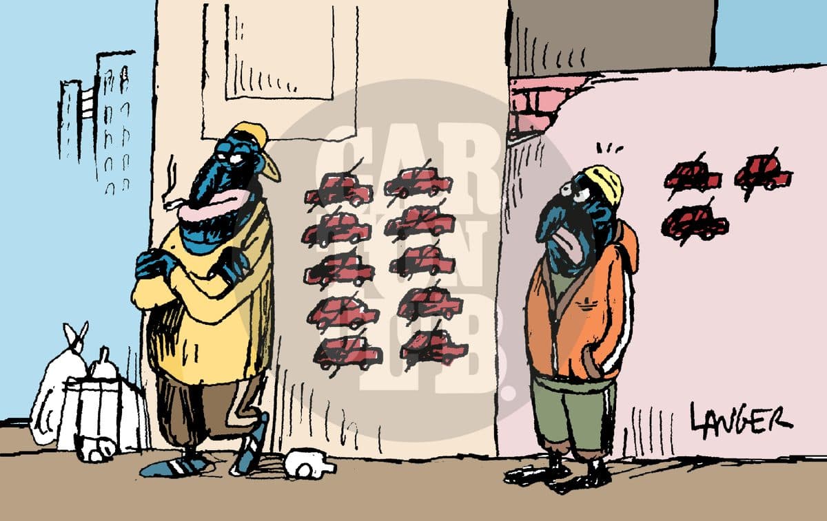 Violencia en París, cartón de Langer
