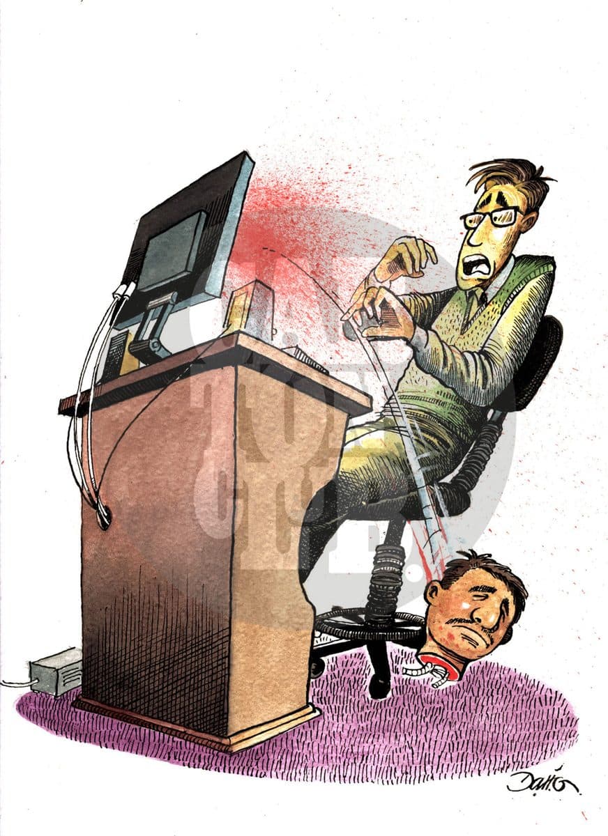 Zetas en internet, cartón de Darío Castillejos